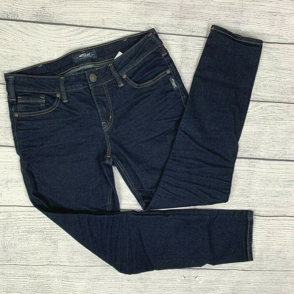 Silver Denim - Silver Aiko Skinny Jeans sz 30 Dark Wash 28 Inseam